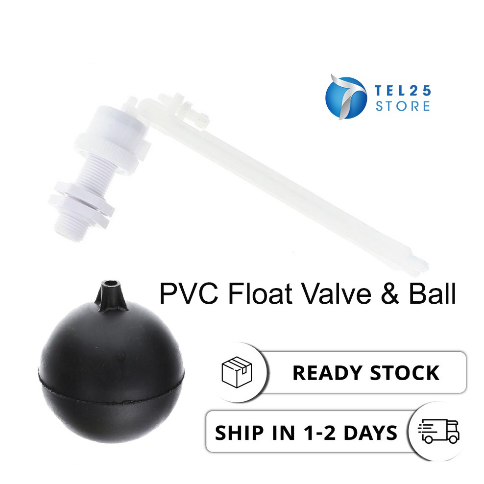 [ 1 UNIT ] Toilet PVC Float Valve 9'' & Ball 1/2'' Pelampung Bola