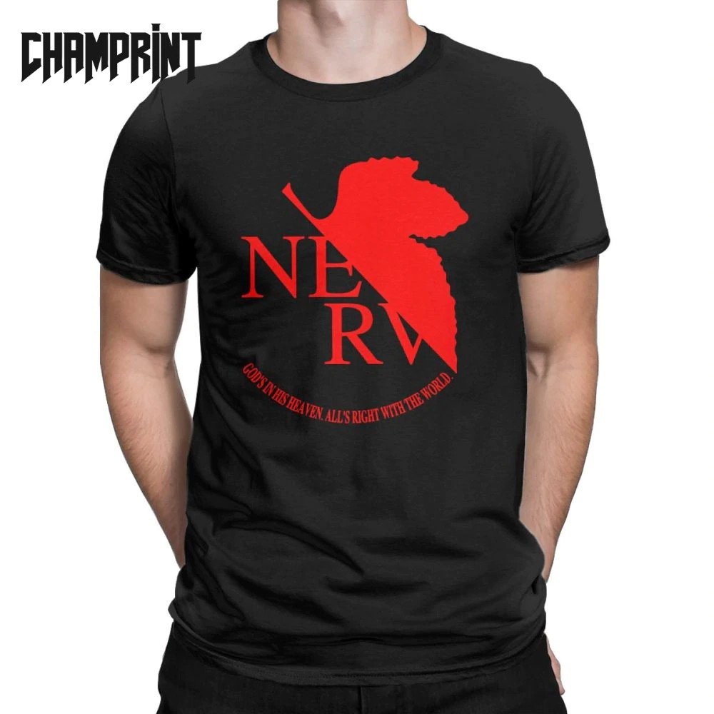 Novelty Nerv Logo Neon Genesis Evangelion T Shirt For Men Crewneck Pure Shopee Malaysia