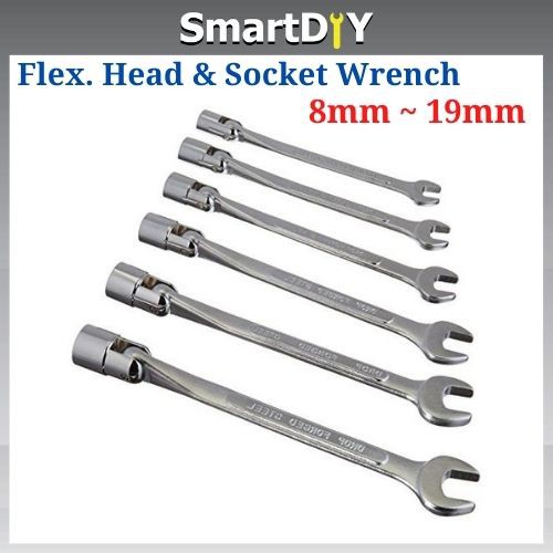 6 Point Flexible Head & Open End Wrench ( 8mm ~ 19mm ) | Shopee Malaysia