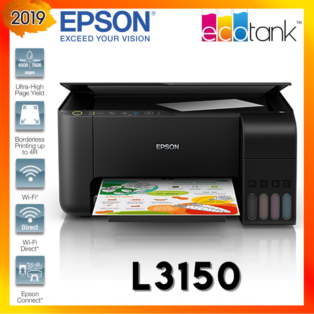 EPSON EcoTank L3150 4 IN 1 Pint Scan Copy WIFI Refillable Ink Tank