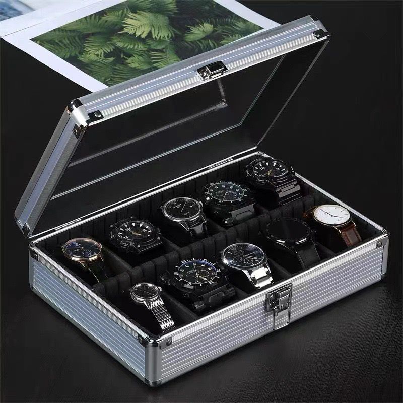 Ezego High End Solid Aluminium Watch Display Box 5 Slot, 10 Slot Jewellery Storage Organizers Watch Protection Box