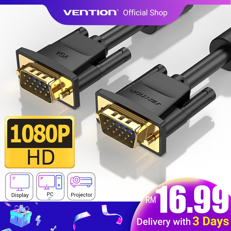 Vention VGA Cable 1080P HD 15PIN Male to Male VGA Cable HD Converter