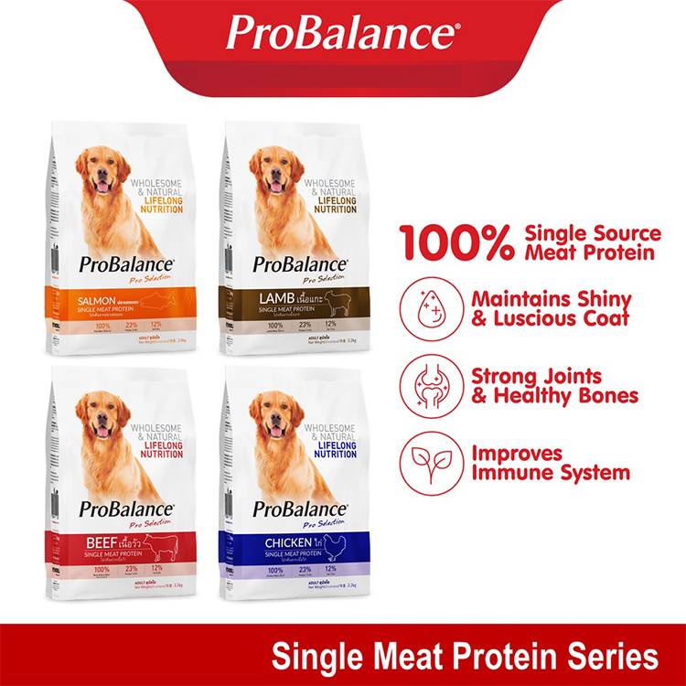 ProBalance (15KG / 13.5KG) Single Source Adult Dry Dog Food Beef / Chicken / Lamb / Salmon