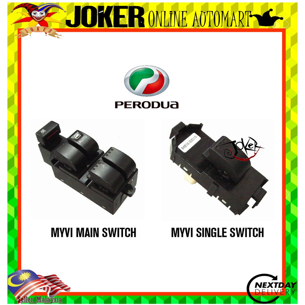 Perodua Myvi/Alza Power Window Single Sub Switch and Main Switch