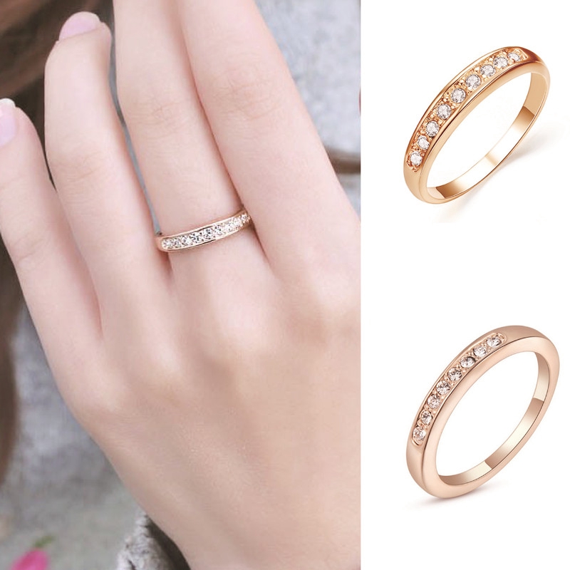 Ring Cincin Stylish and compact single ring diamond ring | Shopee Malaysia