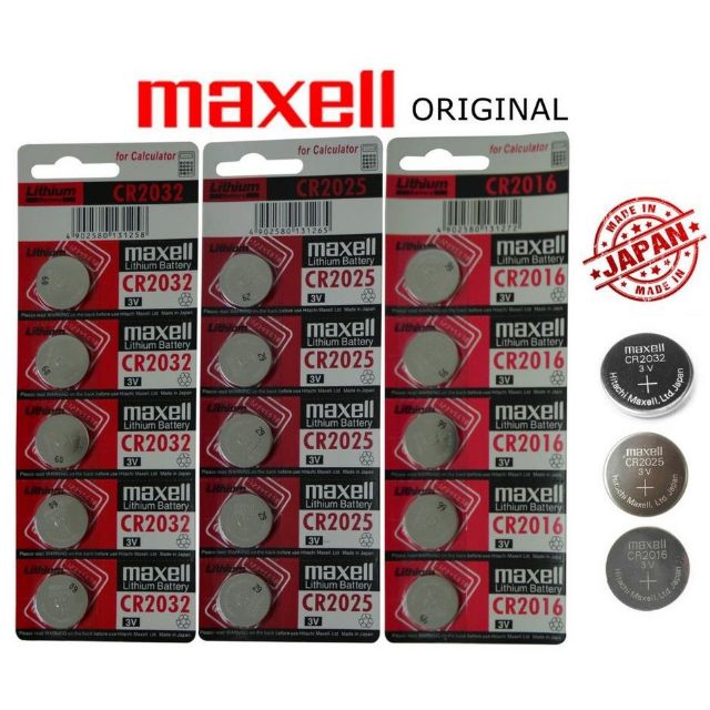 BATTERY ORIGINAL MAXELL CR2016 CR2025 CR2032 BATERI JAM KALKULATOR ...