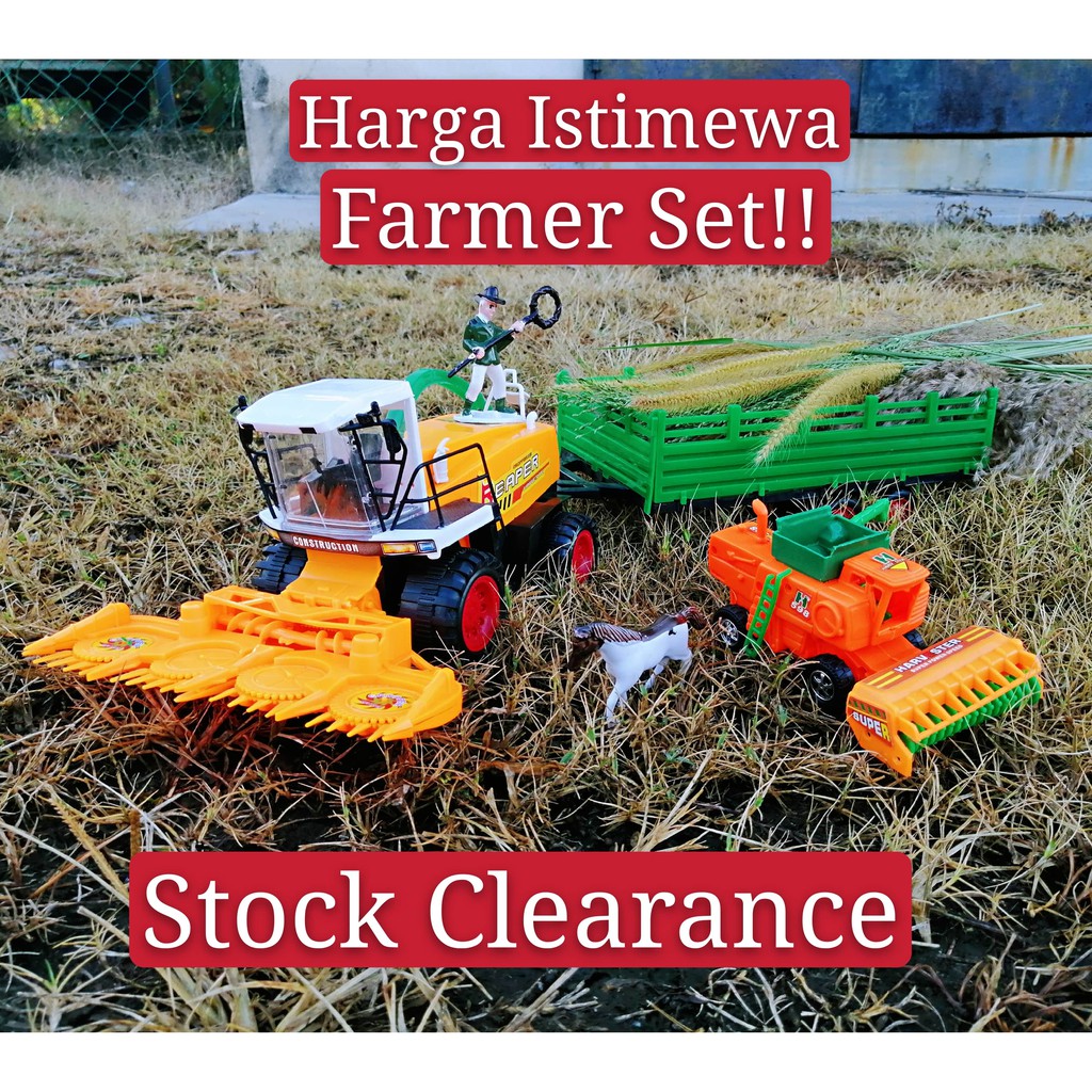Stock Clearance Set Mainan Mesin Padi Farmer Set Harvester Toy Ready Stock Shopee Malaysia