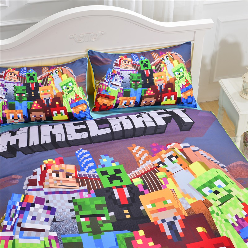 Carnival Games Minecraft Bedding Set My Word Steve 3d Pillowcase