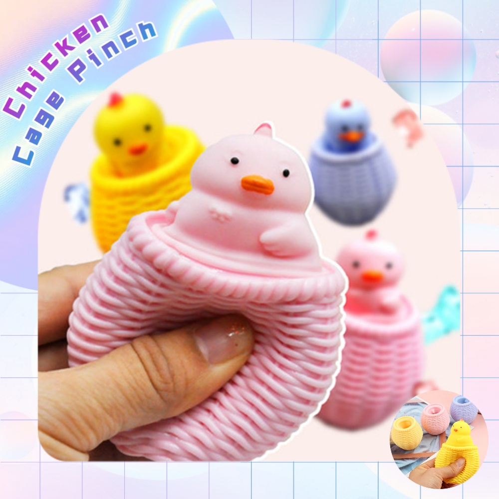 Lower Price鸡笼解压玩具 Fidget Toys Chicken Cage Cup Squeeze Pop Up Chick Prank Toy Ship In 24 Hours