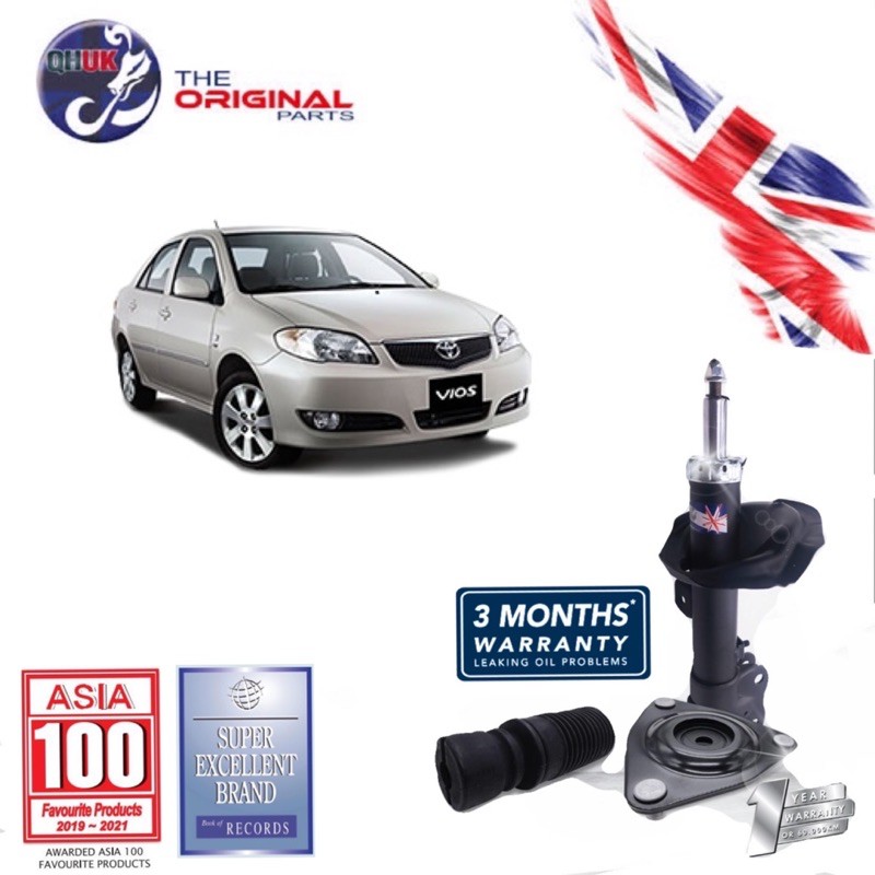 Qhuk Shock Absorber With Absorber Mounting Abs Cover Abs Bush For Toyota Vios Ncp42 2003y Gas