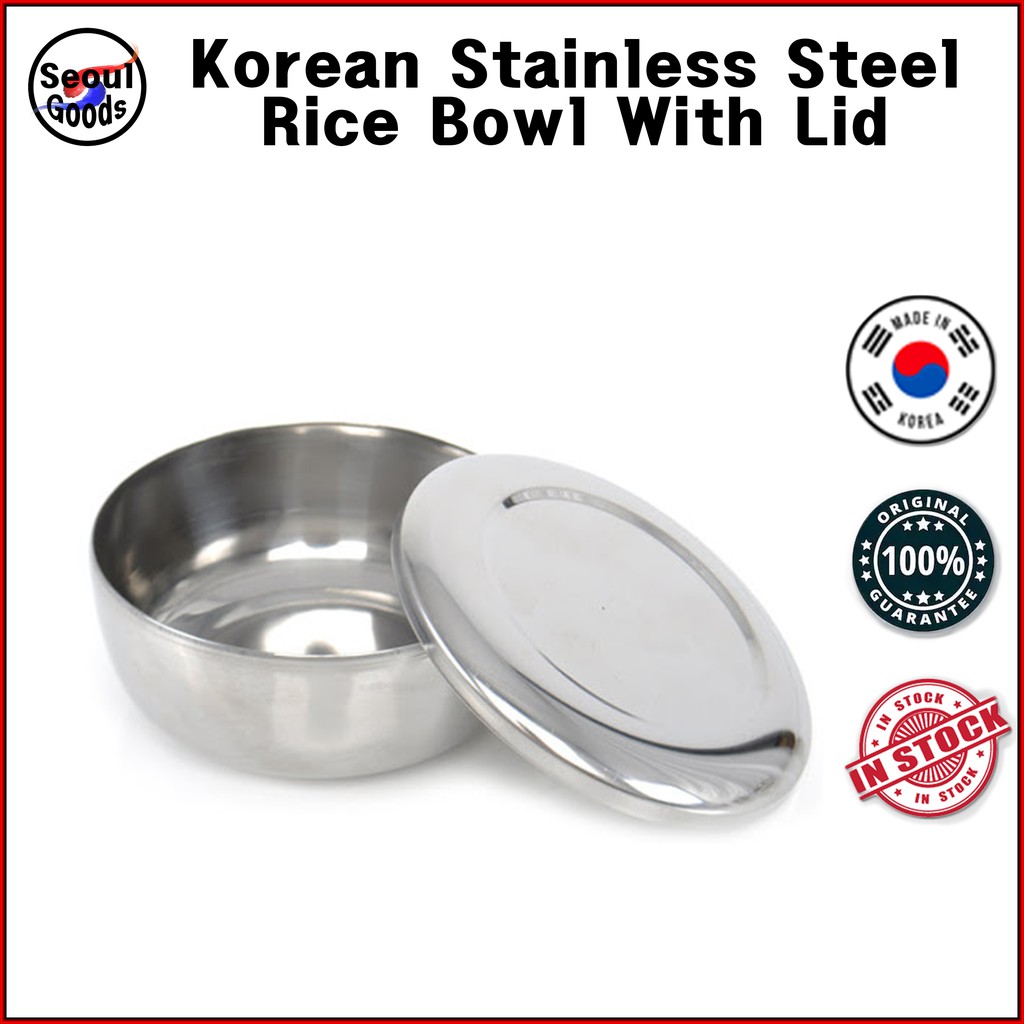 Korean Stainless Steel Rice Bowl With Lid / KDrama Rice Bowl (10cm*4cm