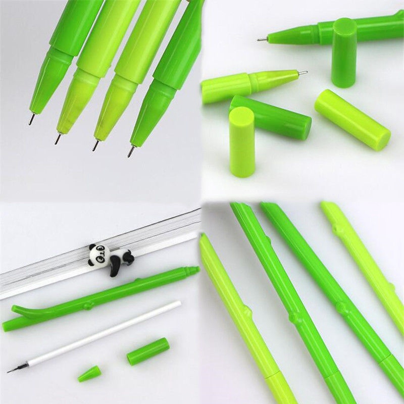 2pcs Cute Green Bamboo Panda Gel Pens Black Ink 0.5mm Stationery Office Chancery