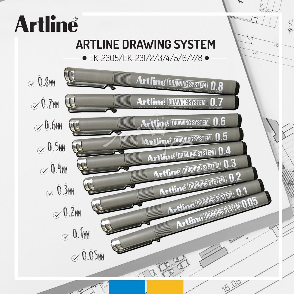 Artline Drawing System Pen 0050102030405060708mm