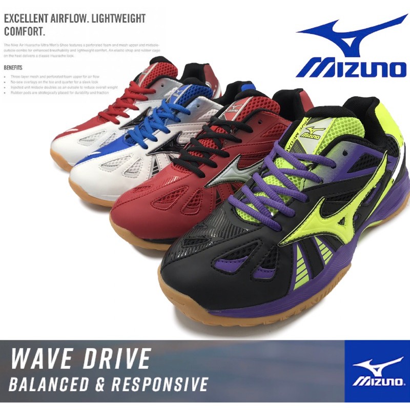 Highly Mizuno Sport Running Badminton Tennis Shoes / Kasut