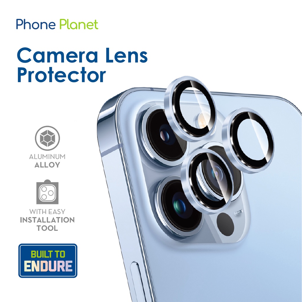 Phone Planet Aluminium Lens Camera Protector For iphone 13 Pro Max 12 13 mini Anti-drop Tempered Glass Ring Lens Cover Protector