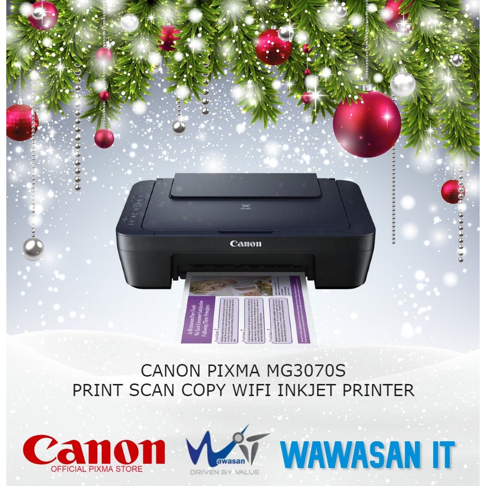 CANON PIXMA MG3070s 3IN1 COLOR INKJET PRINTER WITH WIFI (PRINT, SCAN