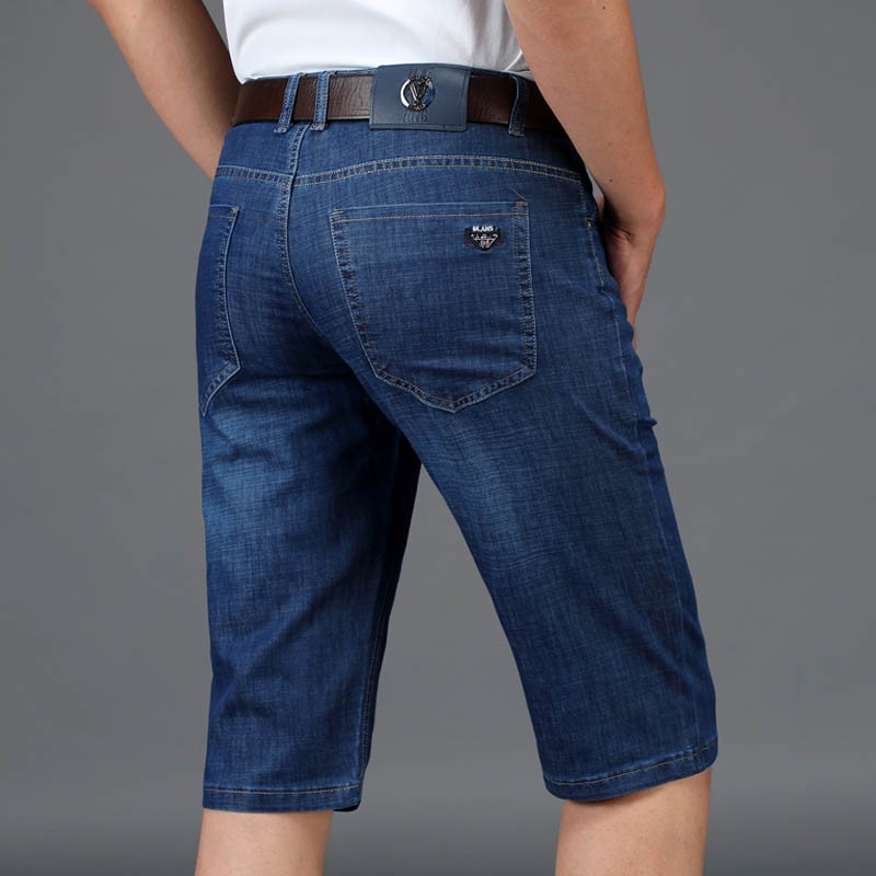 mens long jean shorts below the knee