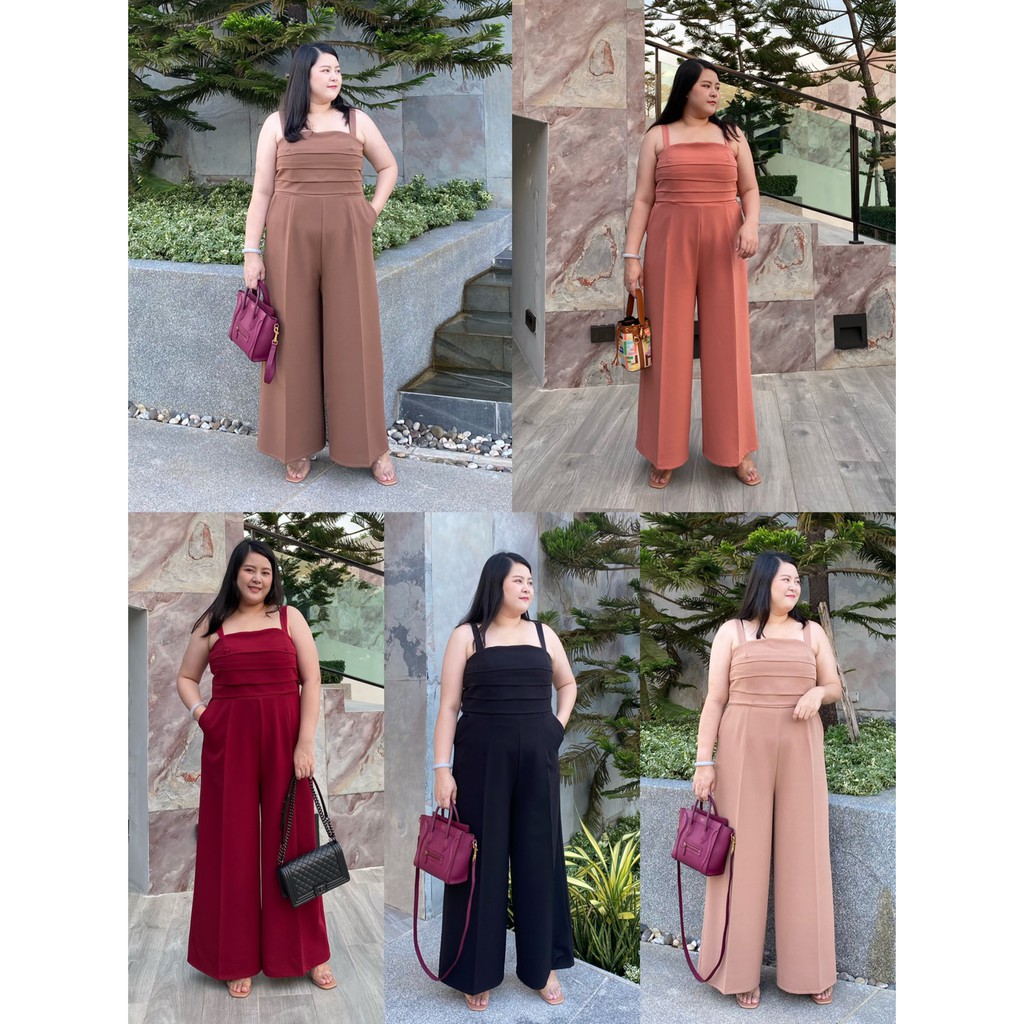 Candy JS Long-Legged jumpsuit Chubby Girl Evening Dress Fashion For Fat People Clothes Women playsuit Zerene' Brand Plus-size