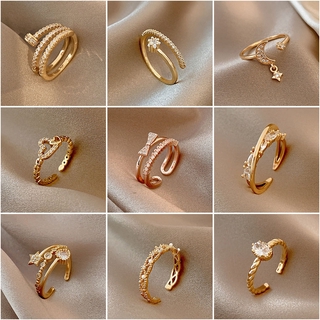INS French Ring Adjustable Ring Female Fashion Ring New Korea Rings Cincin Women Ring Simple Ring Jewelry Gift