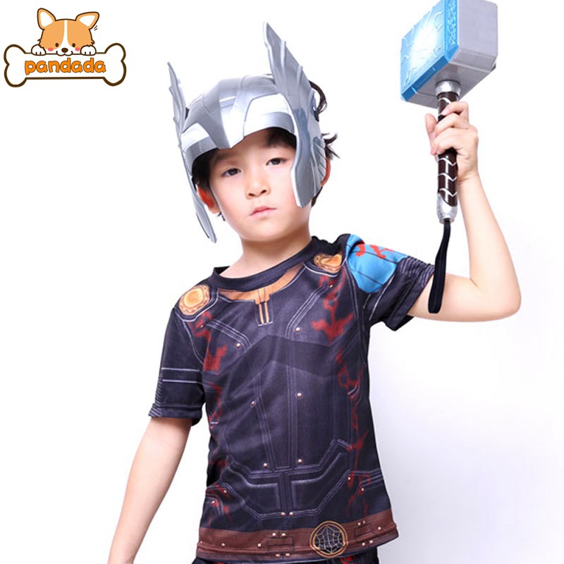 Kids Cosplay Hammer Helmet Thor Custome Mask Toys Action Figure Without Light 