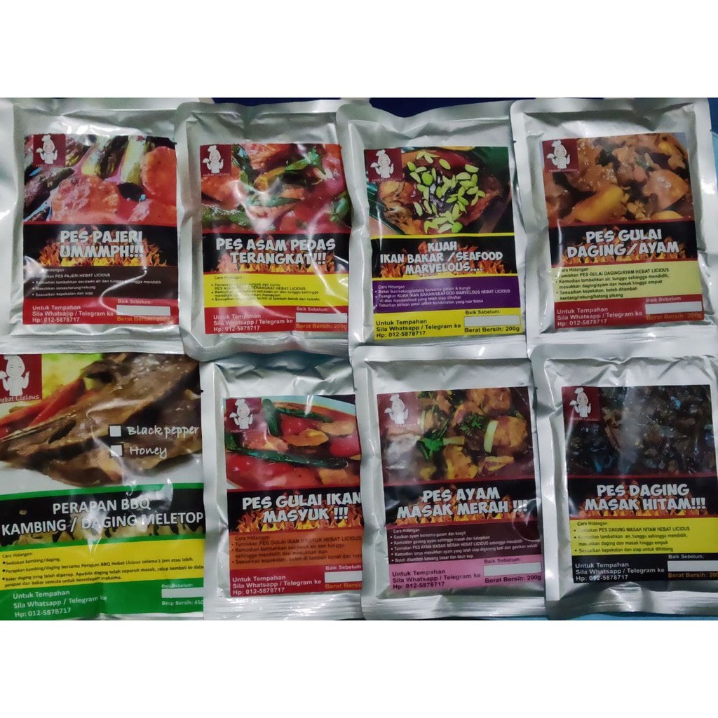 Buy Hebat Licious Pes Asam Pedas Gulai Ikan Kuah Ikan Bakar Bbq Kambing Gulai Daging Daging Msk Hitam Ayam Msk Merah Seetracker Malaysia
