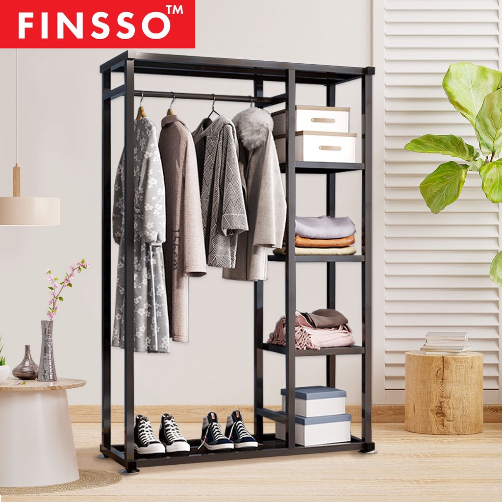 READY STOCK FINSSO: Pasha Wardrobe Cabinet/ Clothes Rack / Hanging Organizer / Baju Kabinet / Rak Baju