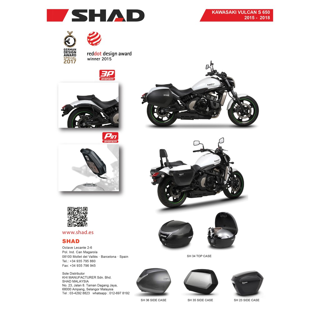 Shad Box For Kawasaki Vulcan S650 15 20 Shopee Malaysia