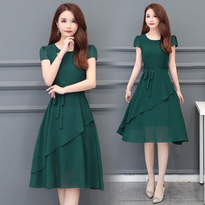 womens long green dress