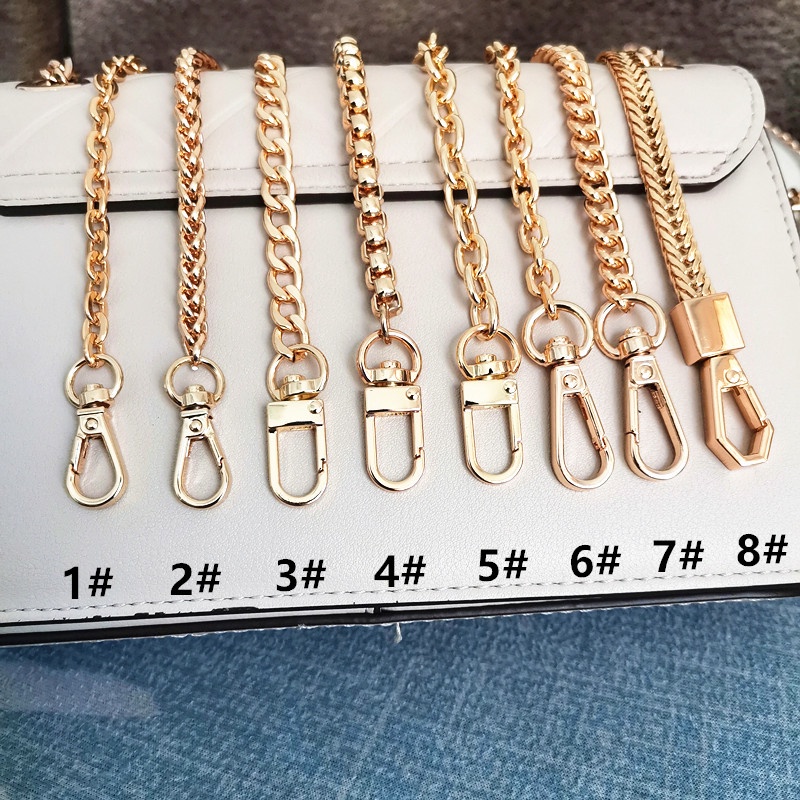 Bag High-End Chain Bag Strap Transformation Shoulder Strap Metal Bag Strap Extension Chain Armpit Order Shoulder Cross-Body Shoulder Strap Replacement Bag Strap Accessories Bag Chain Accessories Twist Chain Lantern Chain Box Chain Cross-Body All-Match Sho