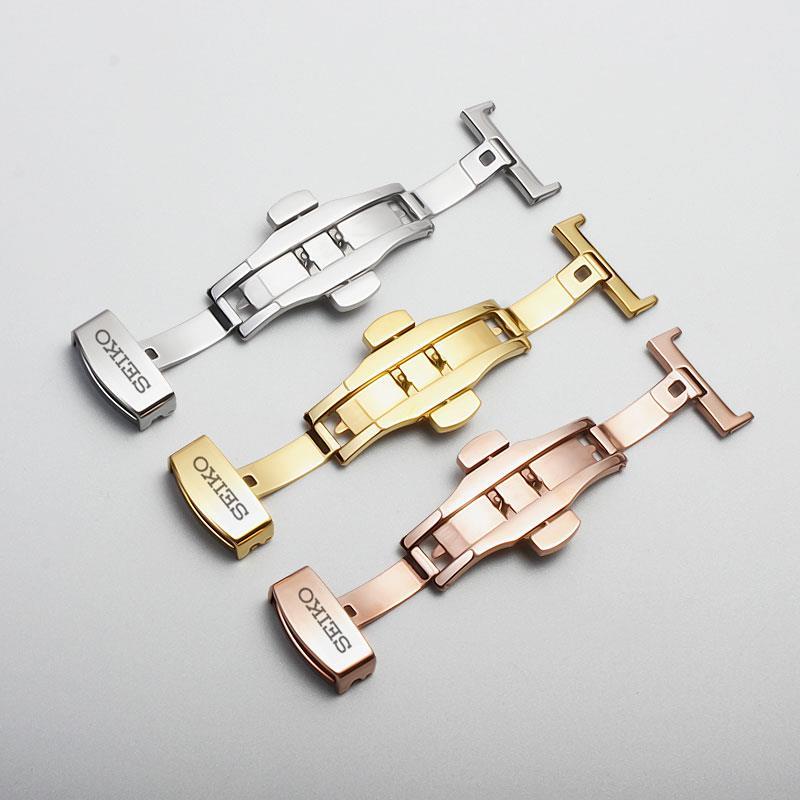 SEIKO Clasp Strap logo Watch Men Women Accessories Double Button Butterfly  Buckle Steel Pin Belt Including | Shopee Malaysia