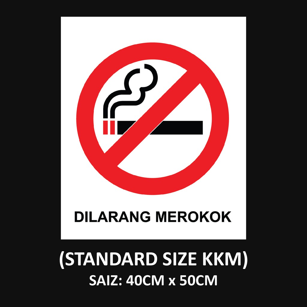 Sticker Dilarang Merokok 40CM X 50Cm Shopee Malaysia