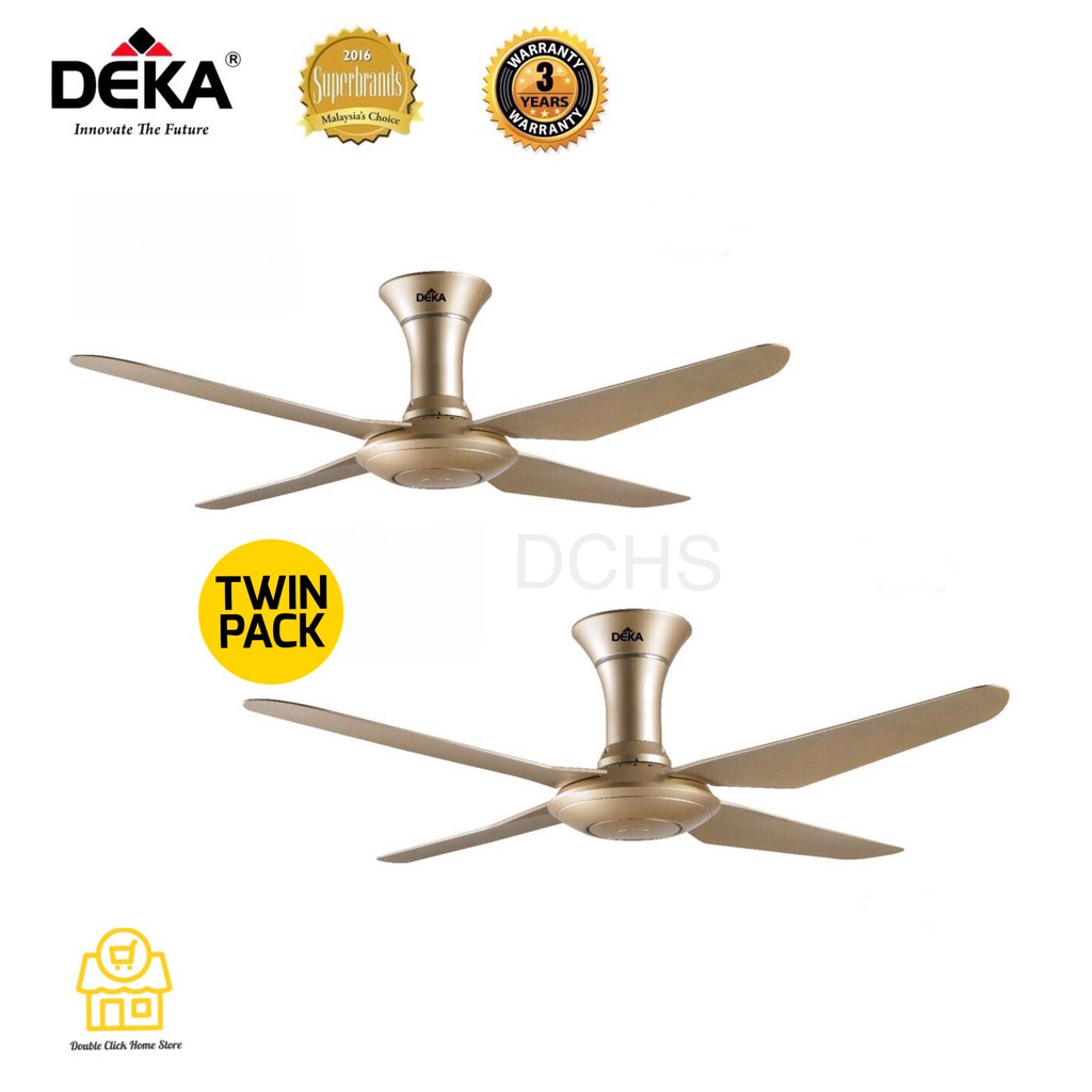 Deka Dk80 56 4 Blade Remote Control Decorative Ceiling Fan Twin Pack