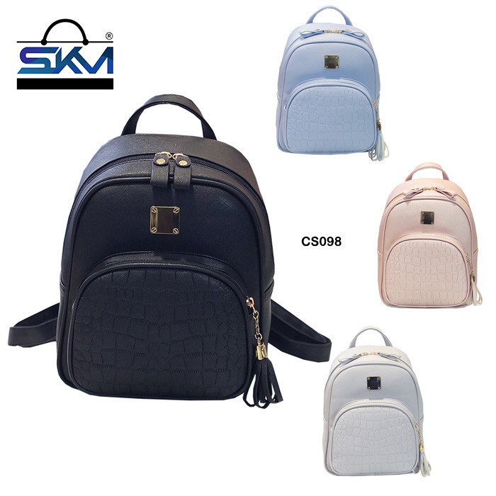SKM CS 098 Korean Premium Pu Leather Bagpack Women Travel Backpack Bag