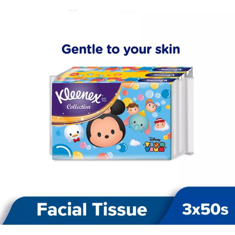 Kleenex Facial Tissue Tsum Tsum Soft Pack 2 ply (3 Packs X 50 Sheets