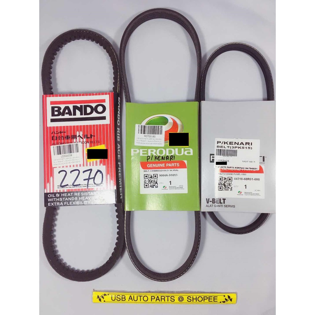 Kenari Kelisa Perodua / Bando / Mitsuboshi Original Belt Set Alternator