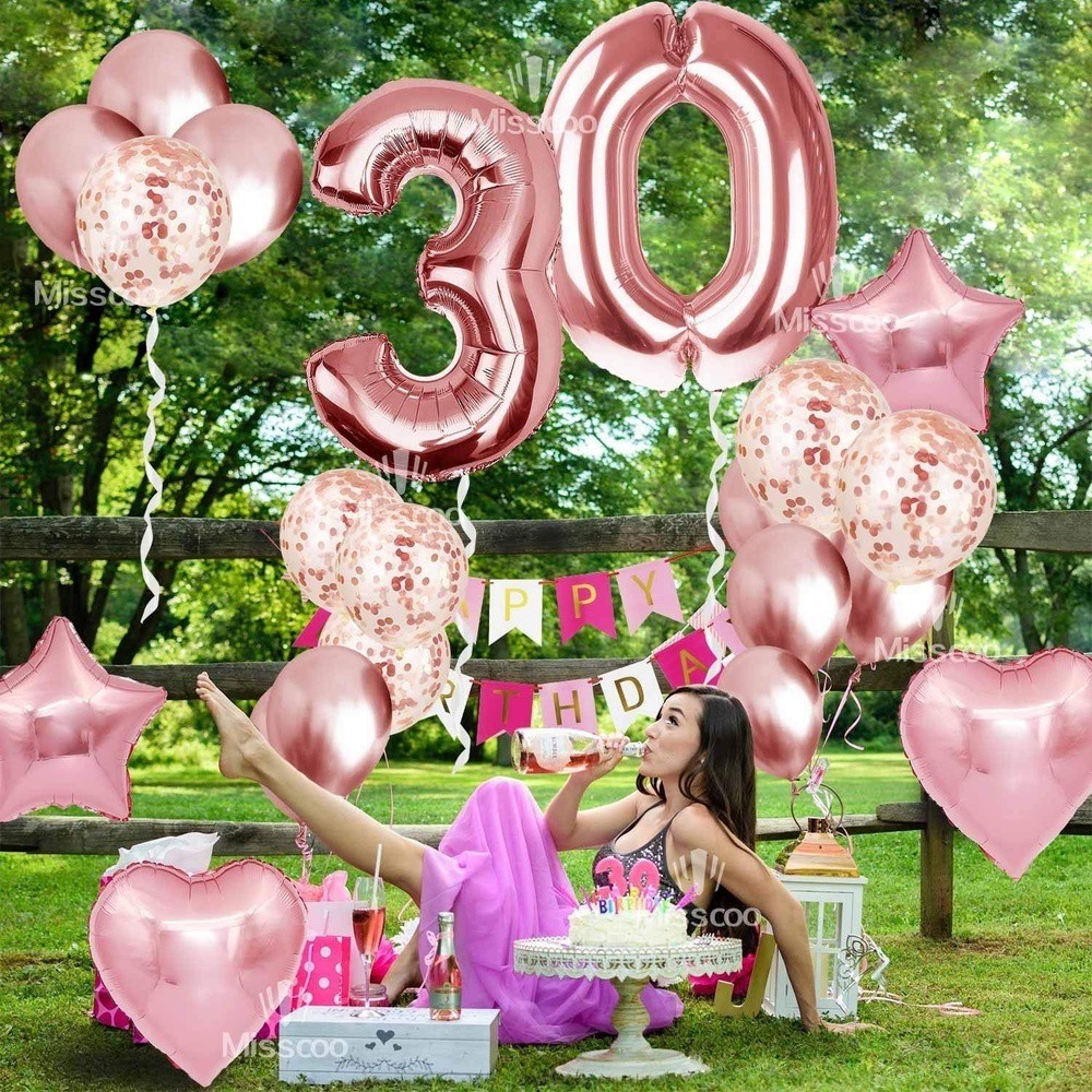 30th Birthday Decorations Party Supplies Dirty Thirty Rose Gold