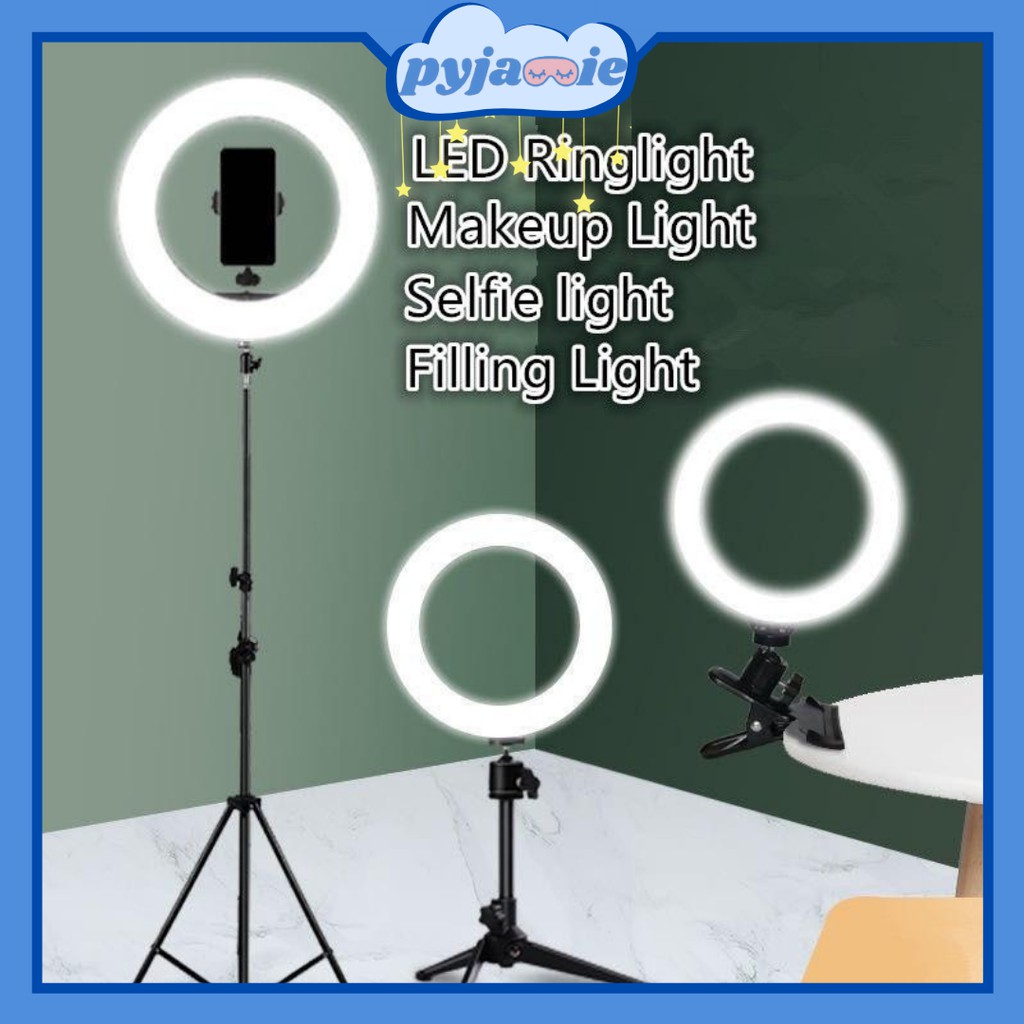 LED Lampu Ringlight 1SET 26cm LED Ring Light with 2.1M Tripod Stand