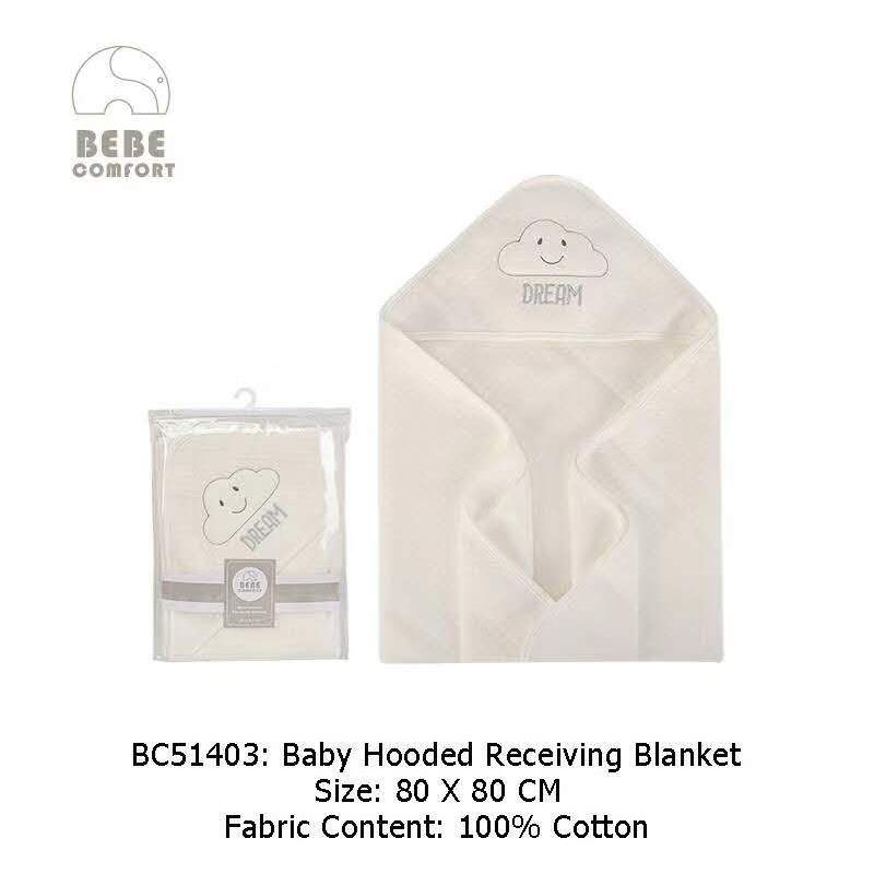 Bebe Comfort Baby Hooded Blanket 80 X 80cm 100 Cotton Baby Blanket Shopee Malaysia