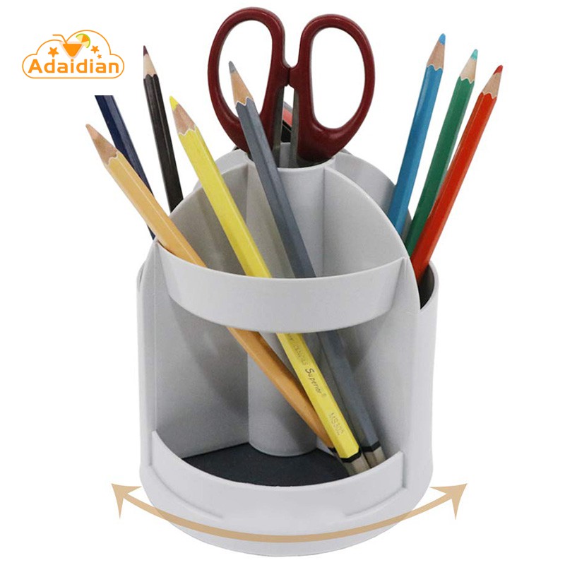 Functional 7 Compartments Rotating Pen Pencil Holder Desk