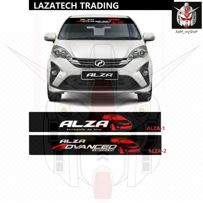 Perodua ALZA Stiker Cermin Hadapan/ Windscreen Car Sticker (NEON LIGHT
