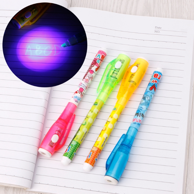 SCStyle Invisible Ink Pen 14Pcs Latest Spy Pen with Black Light Magic Marker Kid Pens for Secret Message and Birthday Party,Writing Secret Message for Easter Day Halloween Christmas Party Bag Gift 