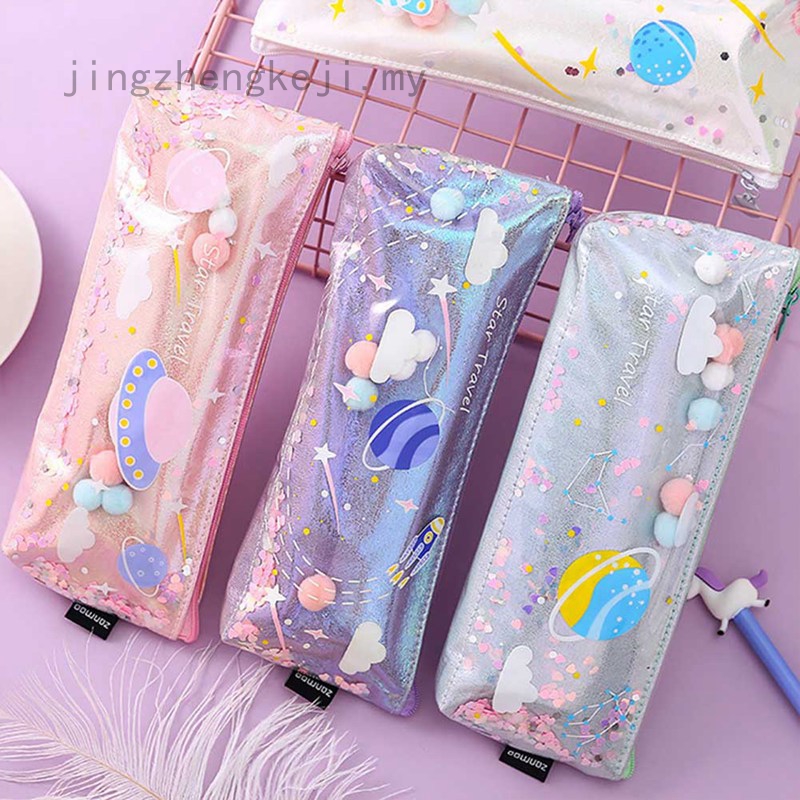 Student Personality Stationery Pencil Cases Clear Stationery Laser