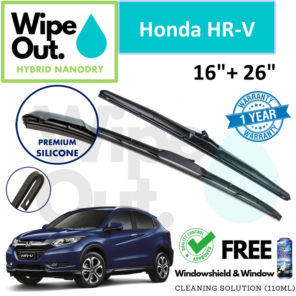 [PREMIUM] Honda HRV / HRV WipeOut HYBRID NANODRY SILICONE Wiper Blade