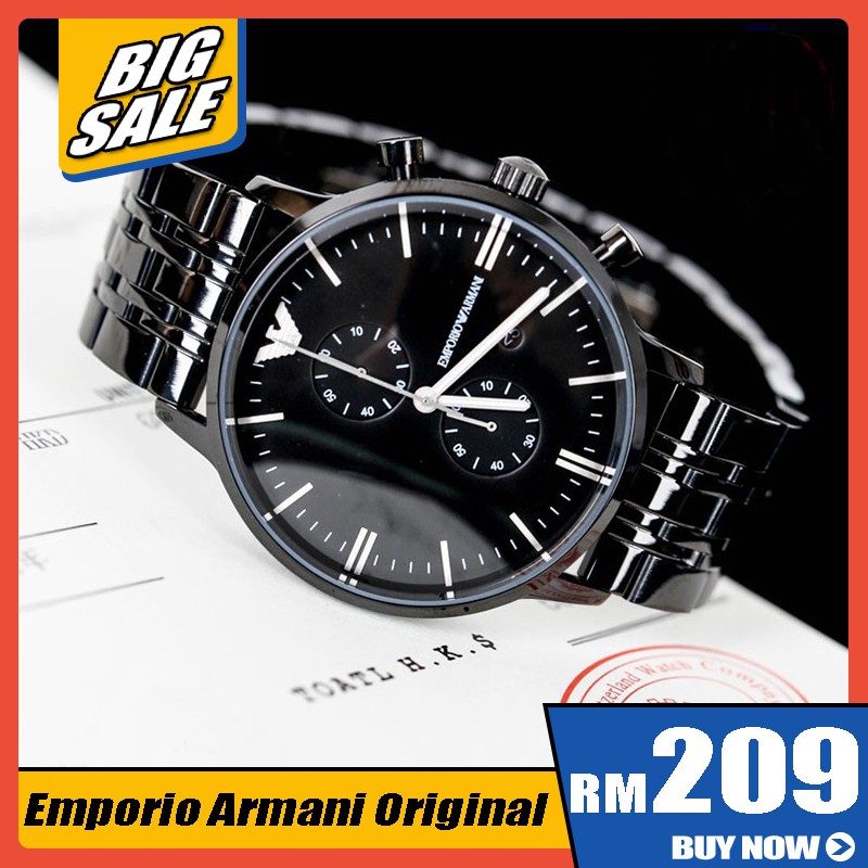 armani ceramic black watch