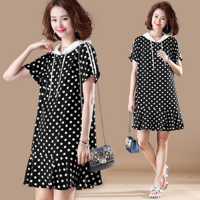 black and white polka dot summer dress