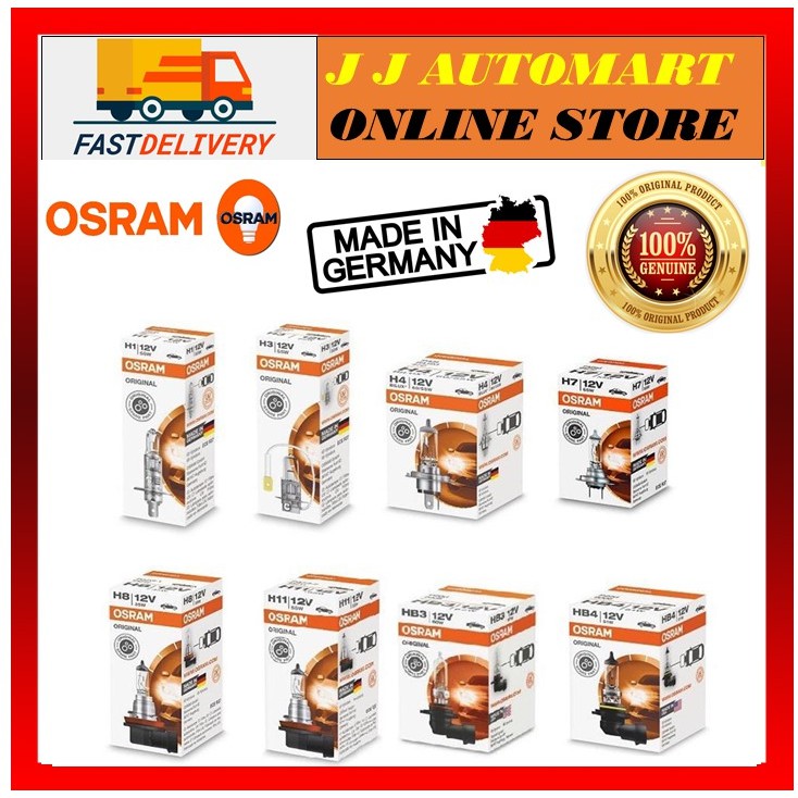 Buy Osram 100 Original Osram H4 H1 H3 H7 H11 Hb4 Hb3 60w 12v Halogen Bulb Seetracker Malaysia