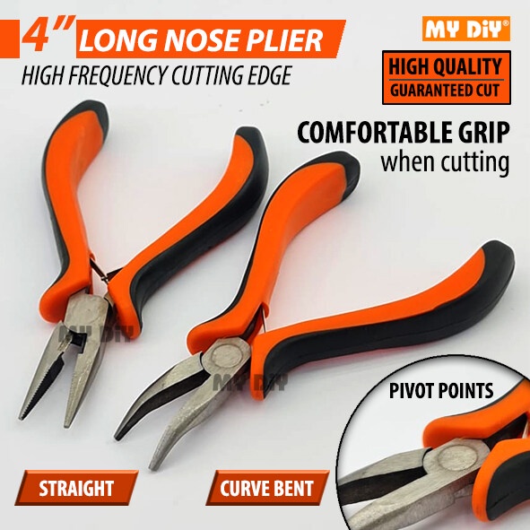 MYDIYSDNBHD 4 INCH LONG NOSE PLIER BENT LONG NOSE PLIER NEEDLE LONG