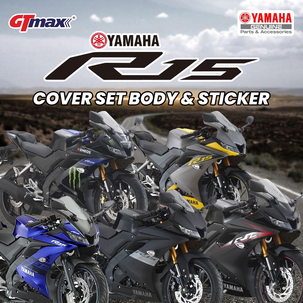 [ Yamaha R15 V3 Coverset Set ] Cover set Monster/ Black & Yellow