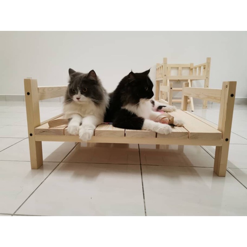 Katil Kucing Kayu Pine (Catri X)  Shopee Malaysia