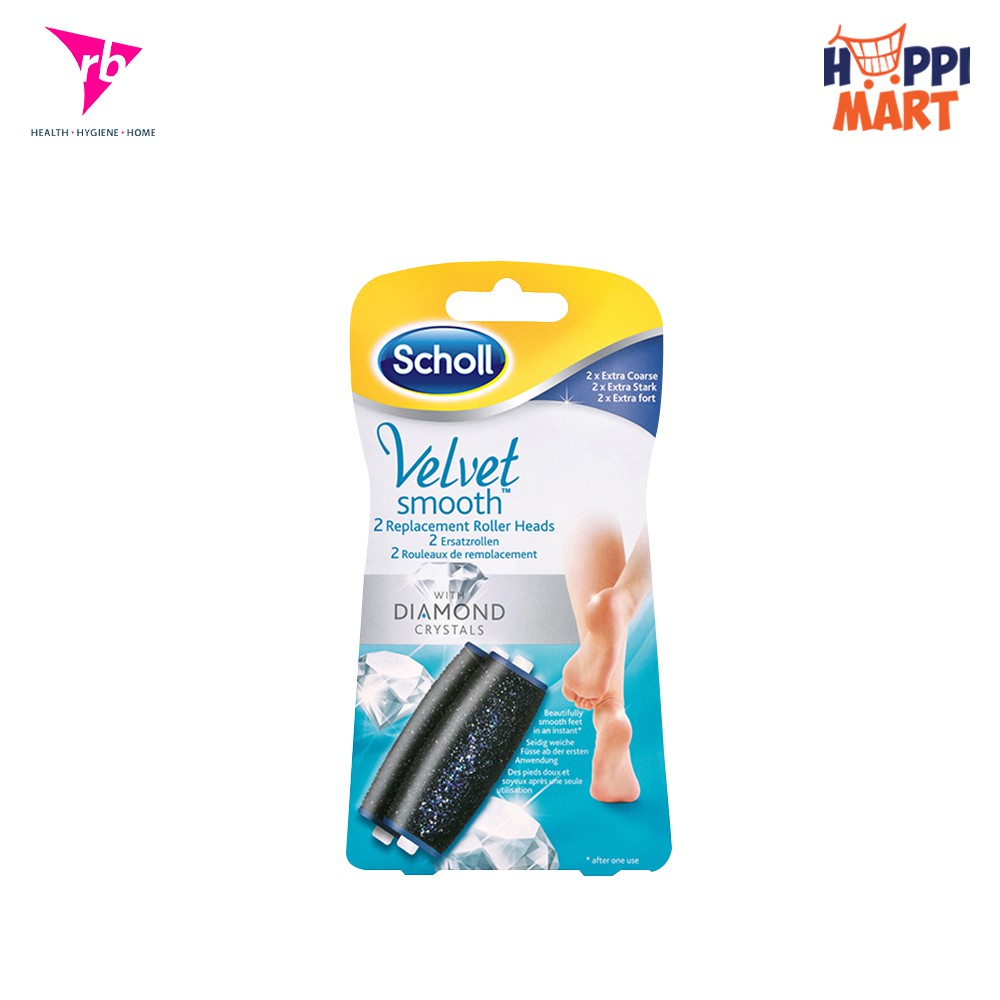 Scholl Velvet Smooth Replacement Roller Heads for Foot File (Regular